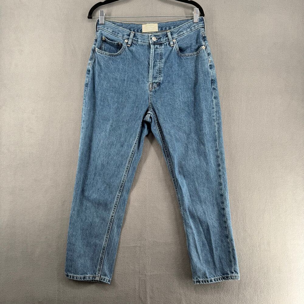 Everlane 90s Cheeky‎ Jean 29 Cropped Blue Organic Cotton Button Fly